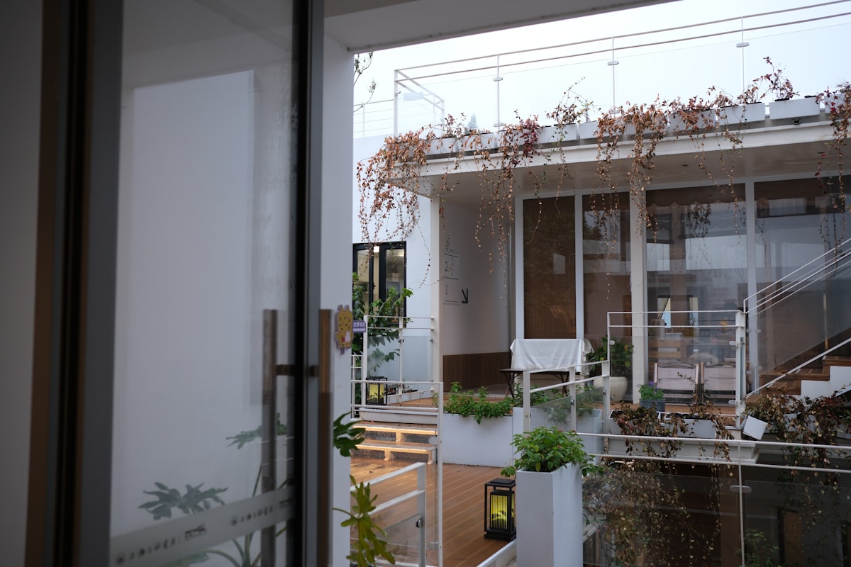 Glass and aluminium balustrades